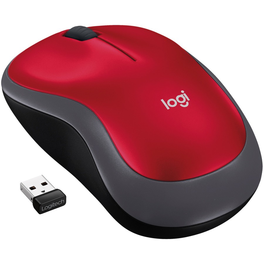 Logitech M185 - mouse - 2.4 GHz - red