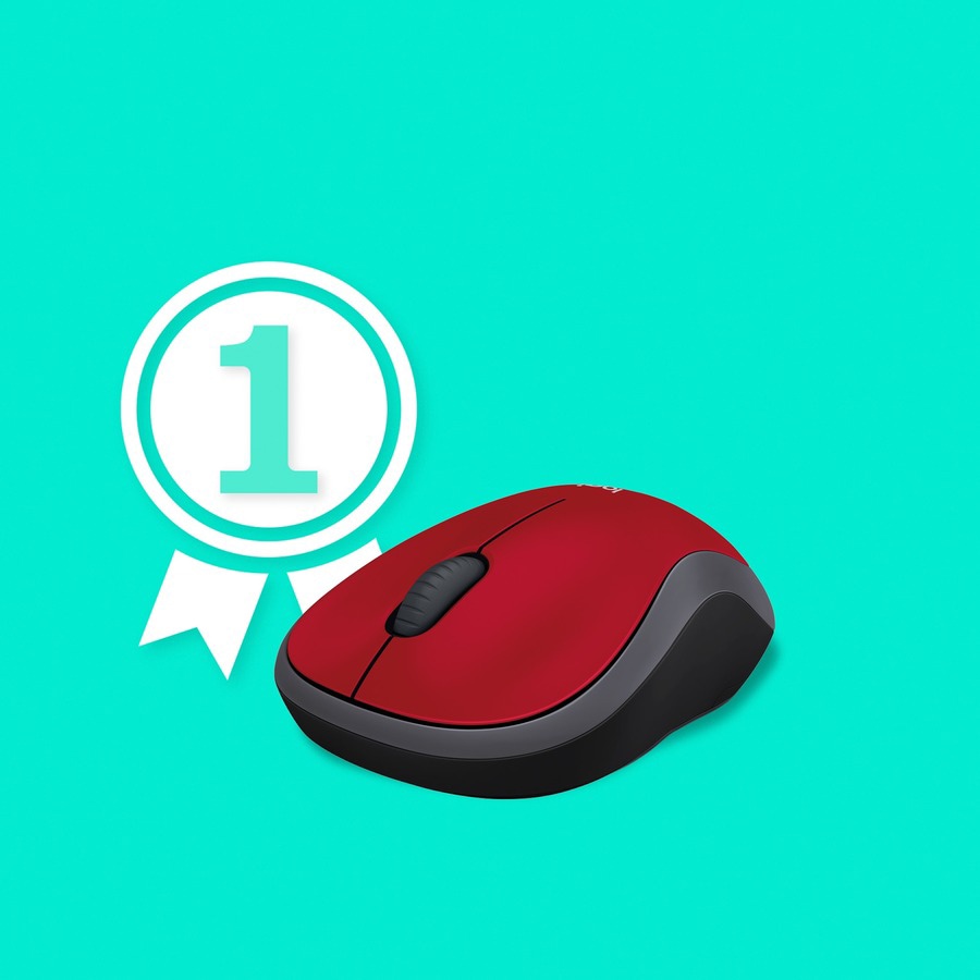 Thumbnail 3 of 10 for Logitech M185 - mouse - 2.4 GHz - red