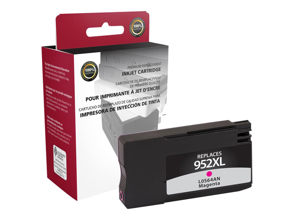 Clover Remanufactured High Yield Ink for HP 952XL, Magenta,2,000 page yield
