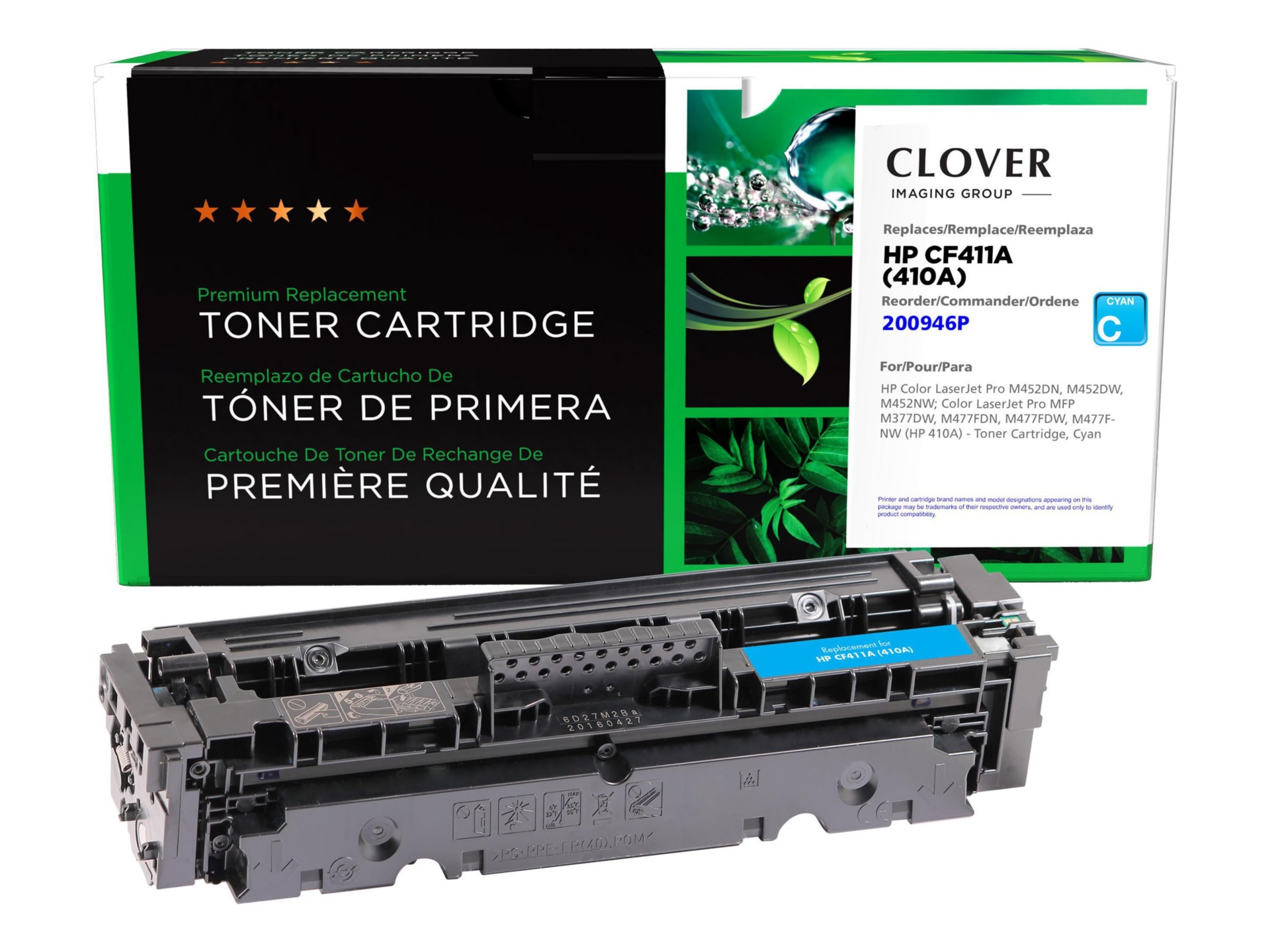 Clover Remanufactured Toner for HP CF411A, Cyan, 2,300 page yield