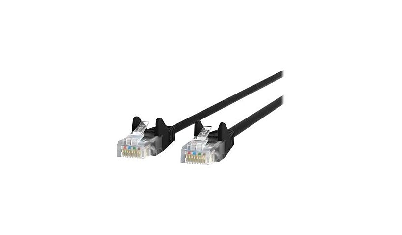 Belkin Cat5e/Cat5 1ft Black Snagless Ethernet Patch Cable, PVC, UTP, 24 AWG, RJ45, M/M, 350MHz, 1'