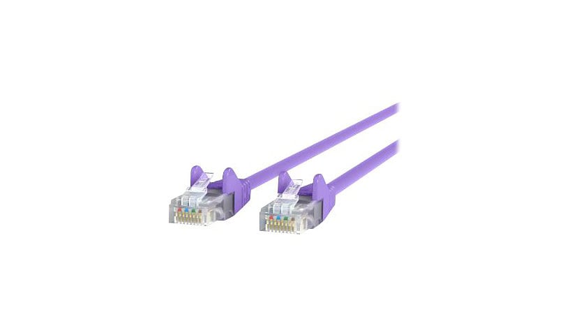 Belkin Cat5e/Cat5 1ft Purple Snagless Ethernet Patch Cable, PVC, UTP, 24 AWG, RJ45, M/M, 350MHz, 1'
