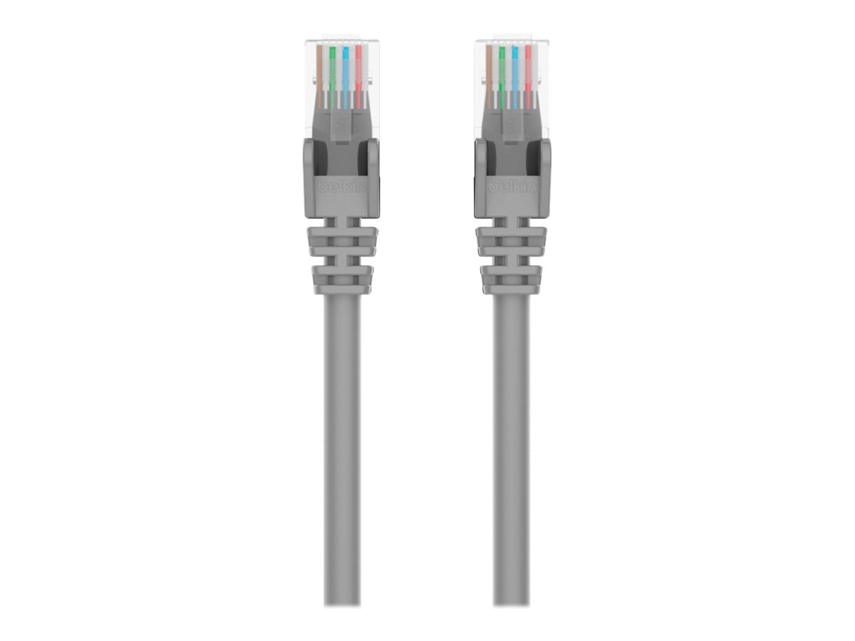 Belkin Cat6 5ft Grey Ethernet Patch Cable, UTP, 24 AWG, Snagless, Molded, RJ45, M/M, 5'