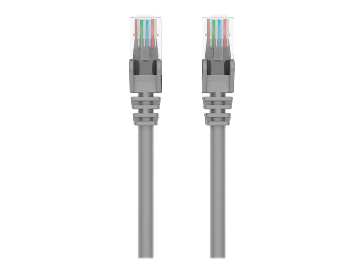Belkin Cat6 10ft Grey Ethernet Patch Cable, UTP, 24 AWG, Snagless, Molded, RJ45, M/M, 10'