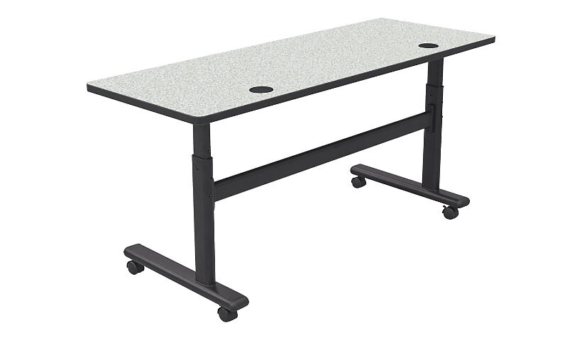 MooreCo Height Adjustable Flipper - sit/standing desk - half-round - whiteb