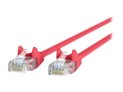Belkin Cat6 2ft Red Ethernet Patch Cable, UTP, 24 AWG, Snagless, Molded, RJ45, M/M, 2'