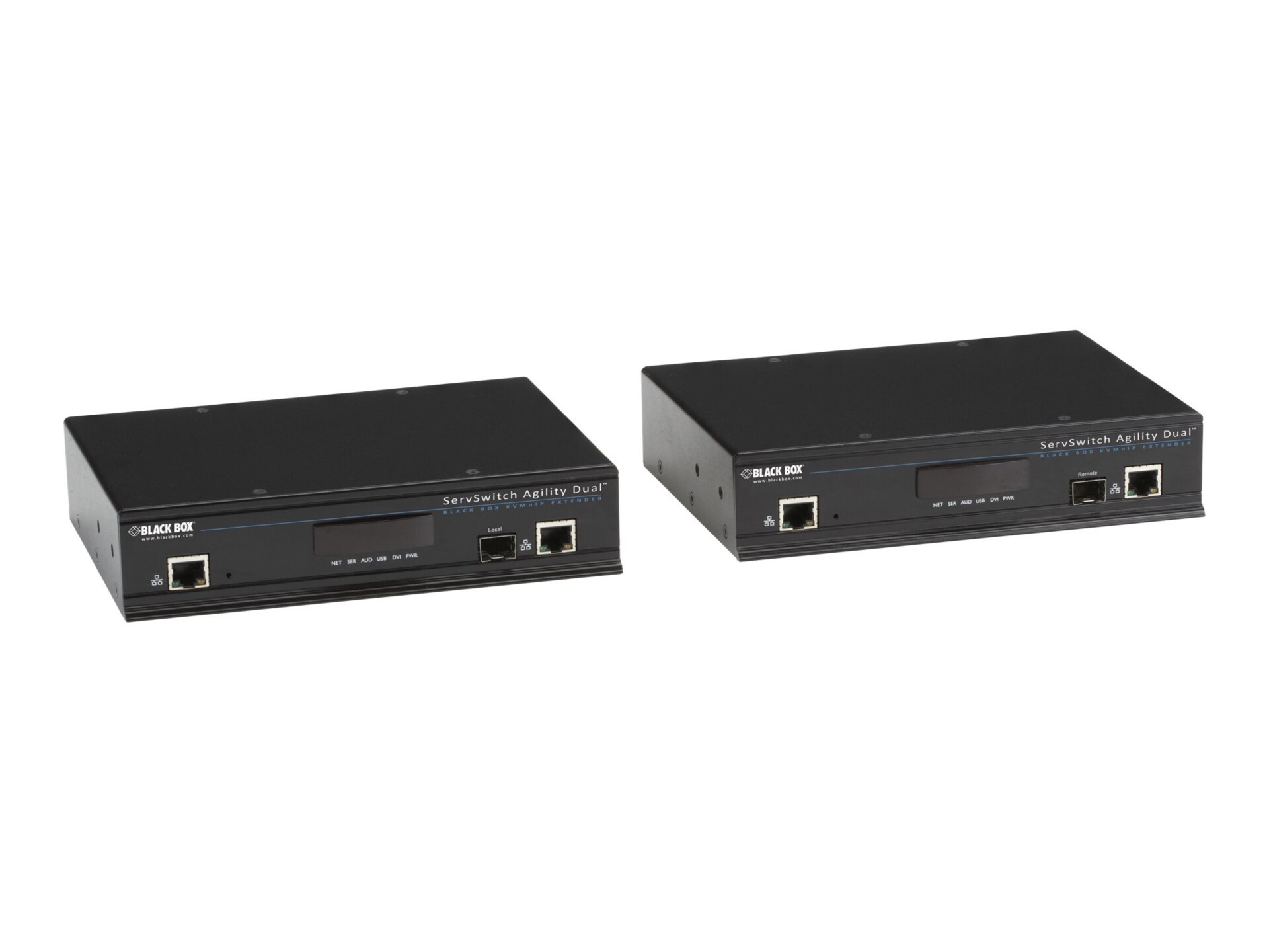 Black Box ServSwitch Agility Dual DVI, USB, and Audio KVM Extender over IP, Dual-Head or Dual-Link, Kit - KVM / audio /
