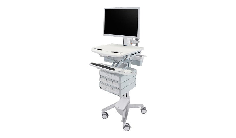 Ergotron StyleView Cart with HD Pivot, 7 Drawers (1+3x2) cart - open architecture - for LCD display / keyboard / mouse /