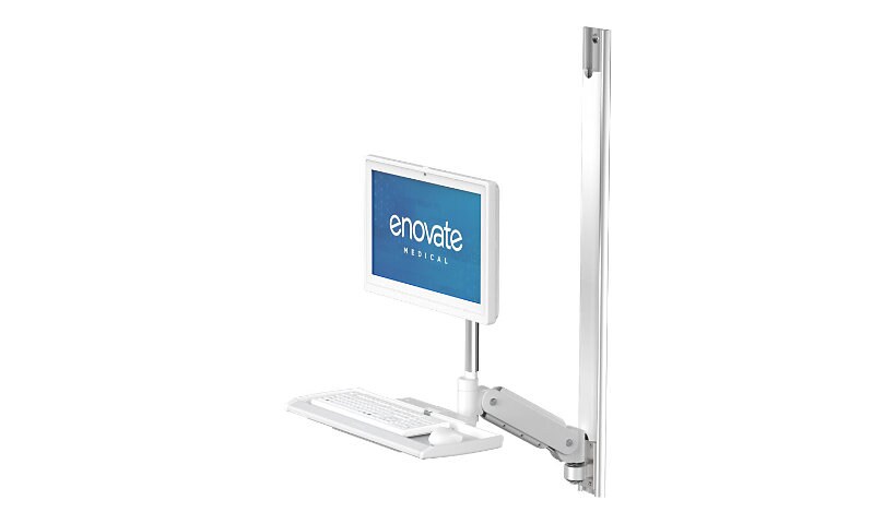 Enovate Medical e997 Wall Arm with 48' Track and e-Desk - 850N Gas Spring