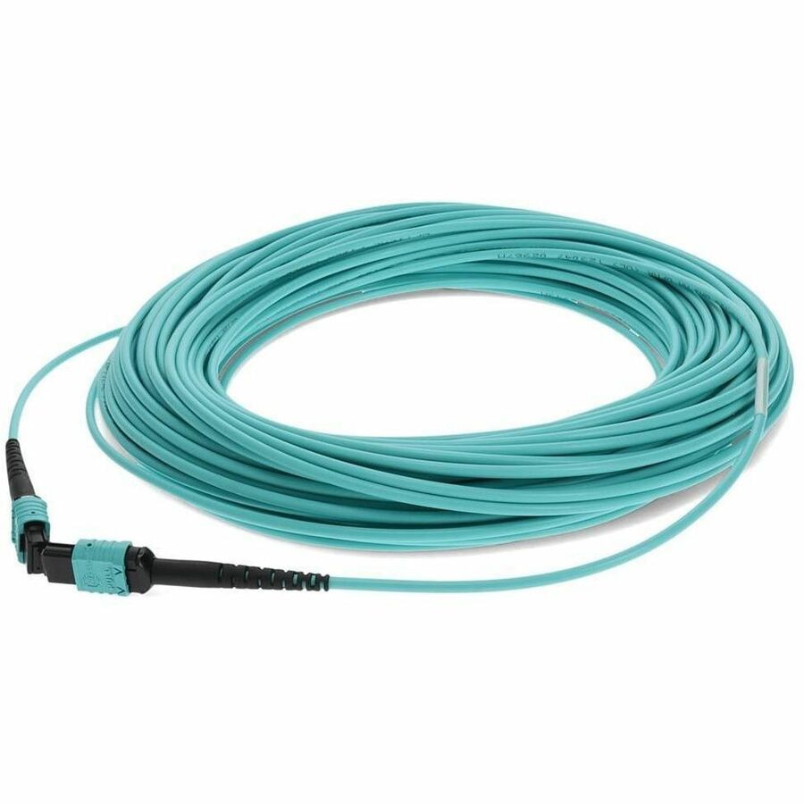 Proline 50m MPO/UPC to MPO/UPC Aqua OM4 OFNR (Riser-Rated) 12-Strand Fiber Patch Cable