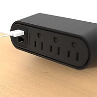 Wiremold Desktop Power 3 Outlet 2 USB - Black
