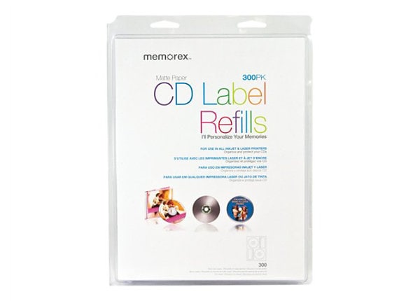 Memorex White CD Labels 300 Pack