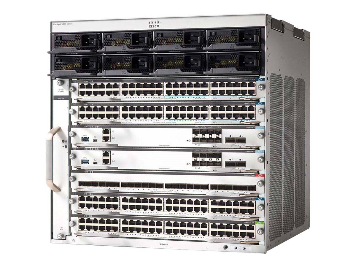 Cisco Catalyst 9407R - switch - 96 ports - rack-mountable - with Cisco Catalyst 9400 DNA Essential License, Cisco