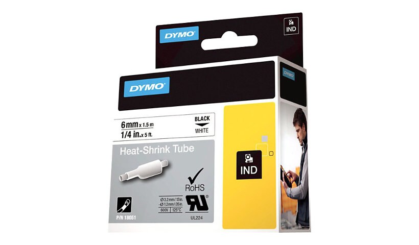 Dymo IND - tubing label cartridge - 1 roll(s) - Roll (0.6 cm x 1.5 m)