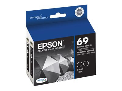 Epson 69 dual-pack - 2-pack - black - original - ink cartridge