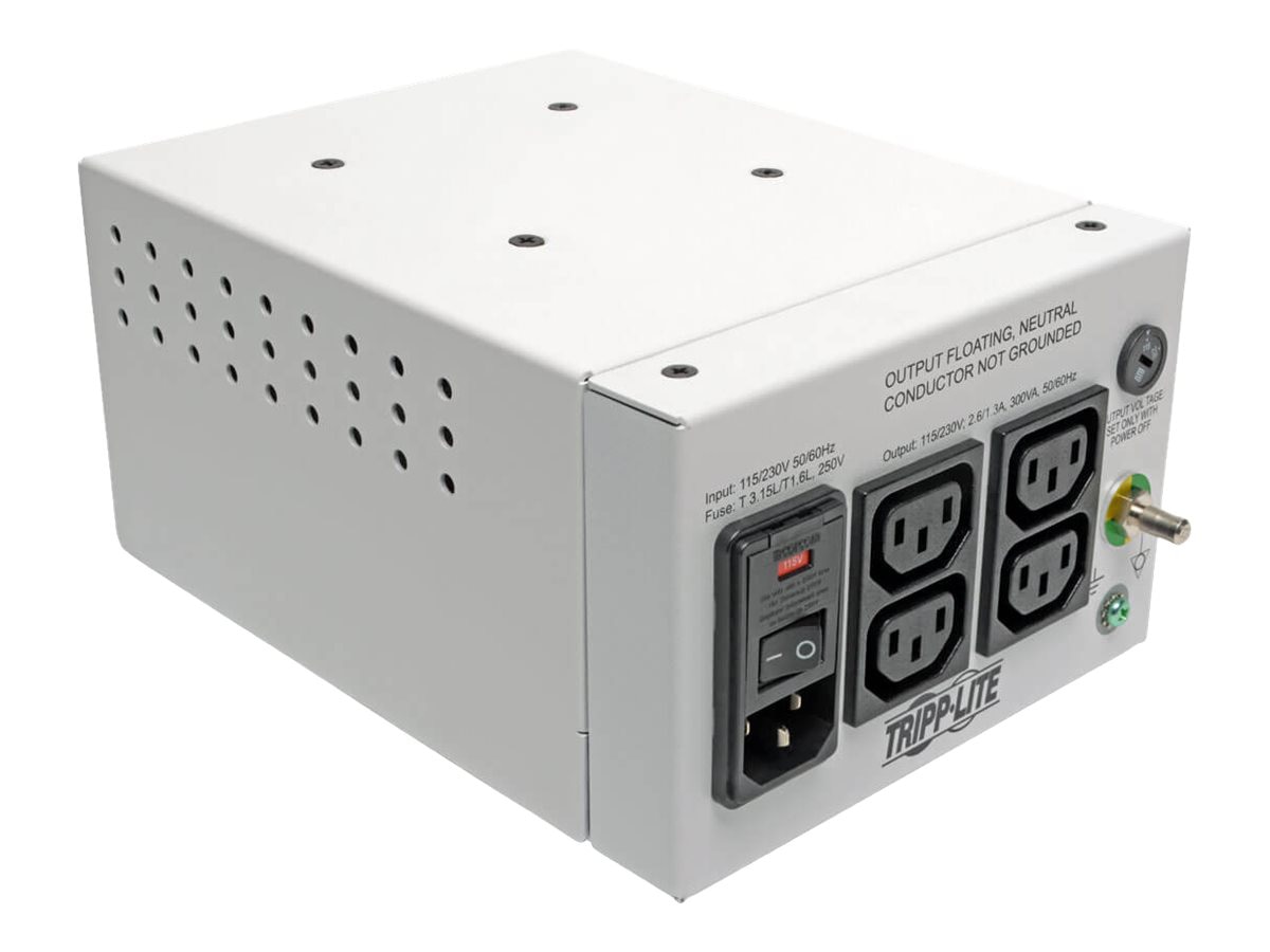 Eaton Tripp Lite Series Isolator Series Dual-Voltage 115/230V 300W 60601-1 Medical-Grade Isolation Transformer, C14