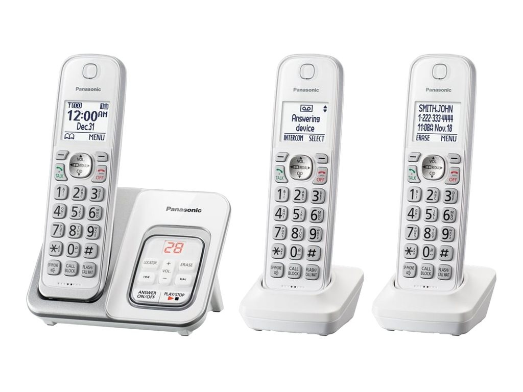 Panasonic KX-TGD533 - cordless phone - answering system with caller ID/call waiting + 2 additional handsets