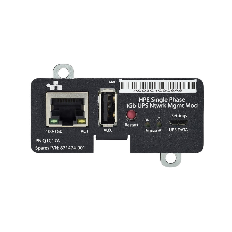 Thumbnail 2 of 2 for HPE Single Phase 1Gb UPS Network Management Module
