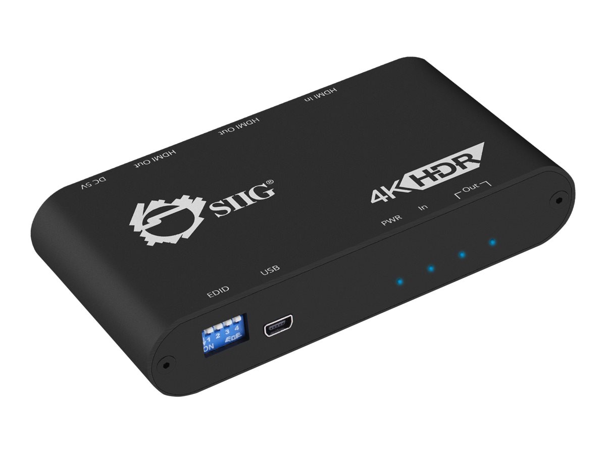 SIIG 1x2 HDMI Splitter / Distribution Amplifier with Auto Video Scaling distribution amplifier / splitter - TAA
