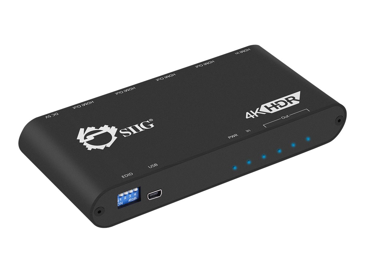 SIIG 1x4 HDMI Splitter / Distribution Amplifier with Auto Video Scaling dis