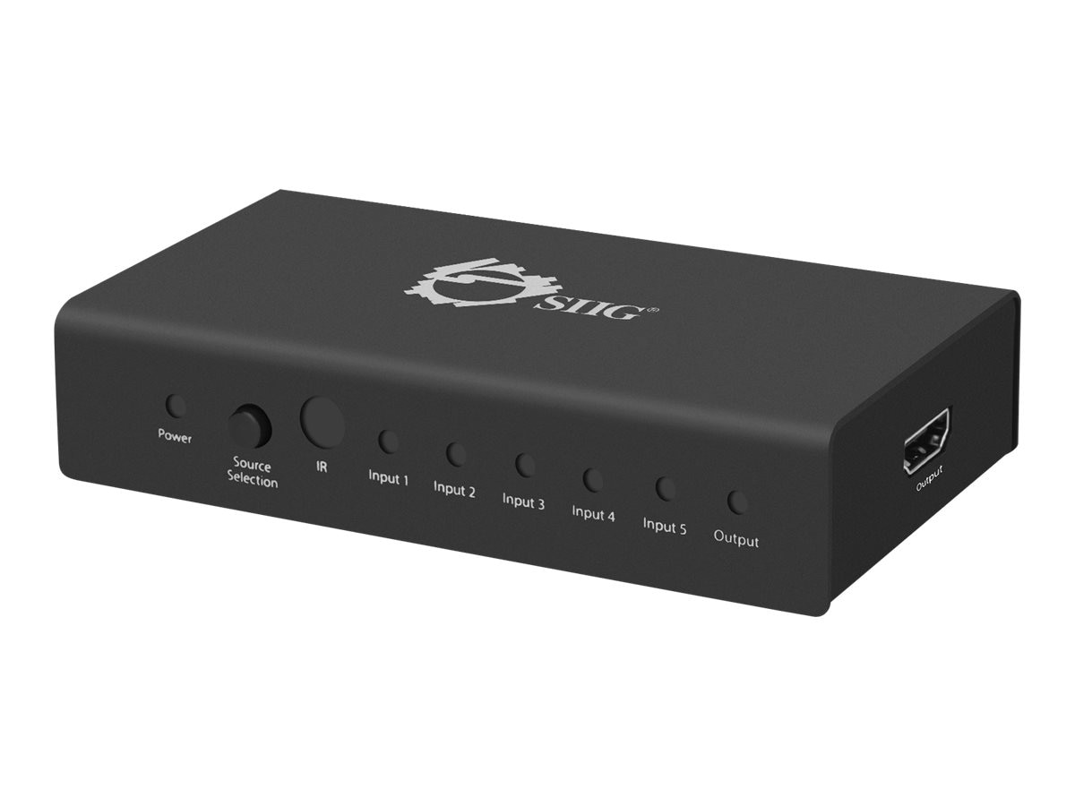 SIIG 5x1 HDMI Switch 4K - video/audio switch - 5 ports