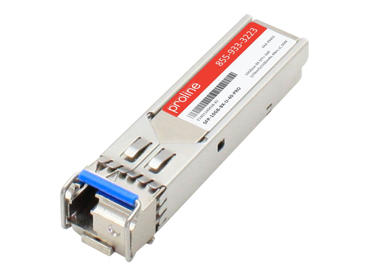 Proline MSA and TAA 10GBase-BX SFP+ Transceiver (SMF, 1270nmTx/1330nmRx, 40km, LC, DOM)