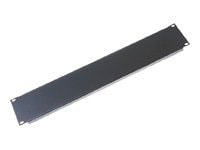 Middle Atlantic 2RU Blank Rack Panel - Steel and Flanged Blank Panel - Flat Black Powder Coat