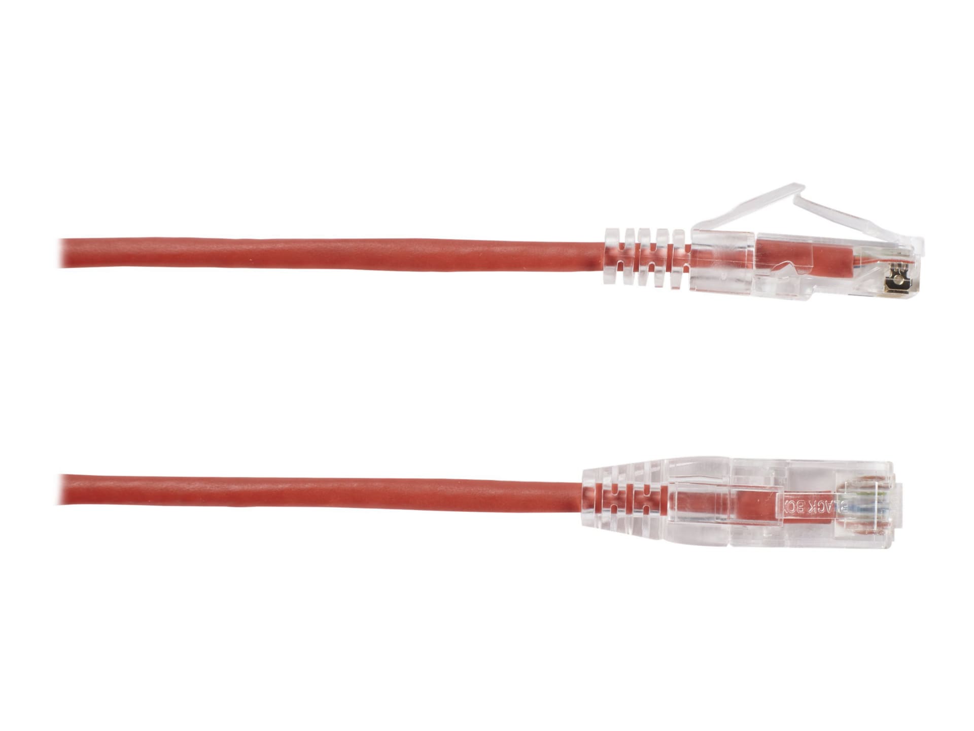 Black Box 7ft Slim-Net CAT6A Red 28AWG 500Mhz UTP Snagless Patch Cable, 7'