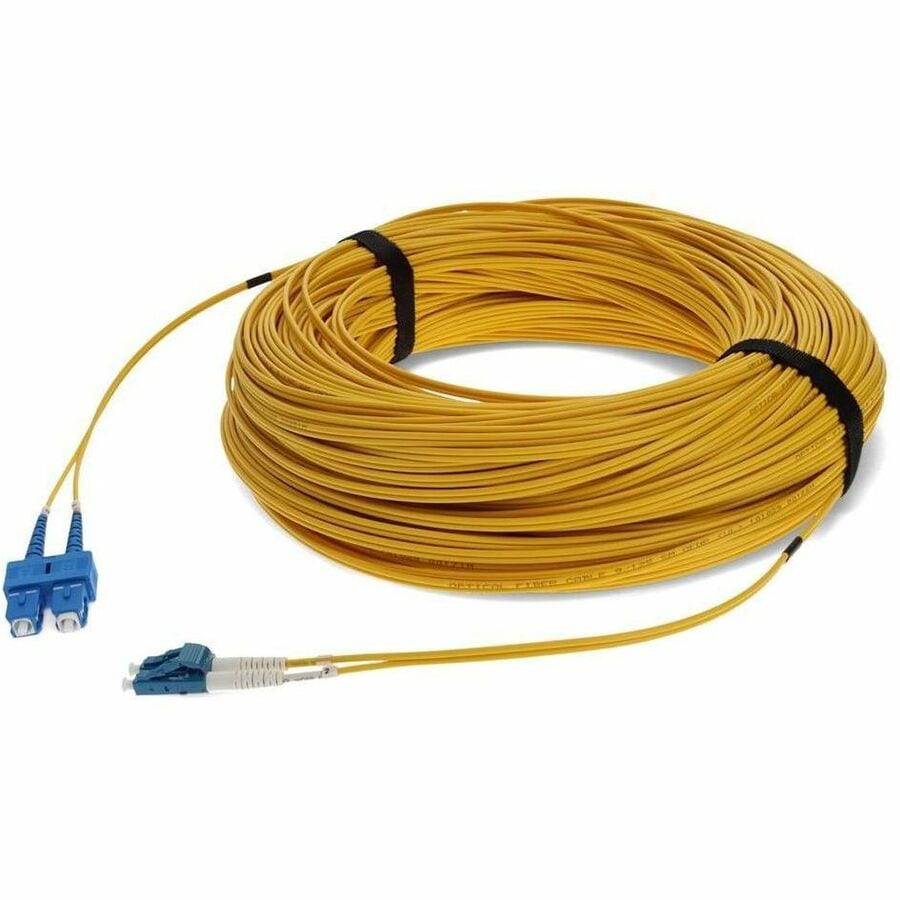 Proline 100m SC to LC Yellow OS2 Duplex OFNR (Riser-Rated) SMF Fiber Patch