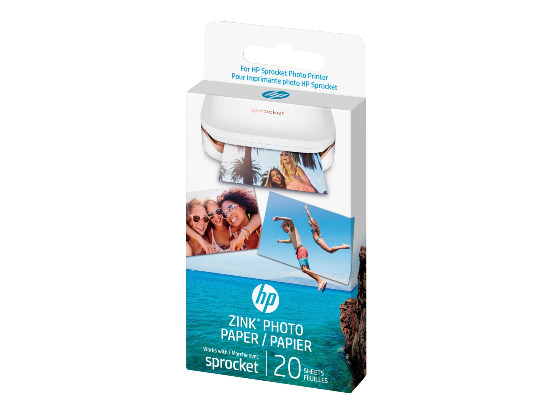 HP ZINK Sticky-Backed Photo Paper - photo paper - 20 sheet(s) - 2 in x 3 in - 290 g/m²