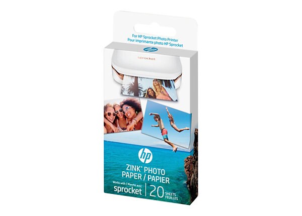 HP ZINK Sticky-Backed Photo Paper - photo paper - 20 sheet(s) - 2 in x 3 in - 290 g/m²