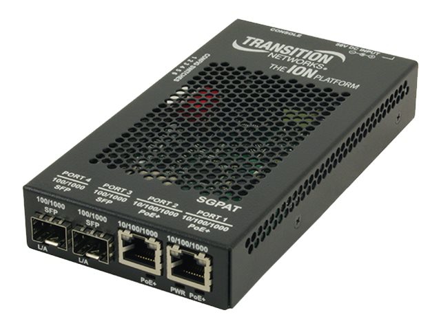 Lantronix SGPAT Series - fiber media converter - 10Mb LAN, 100Mb LAN, 1GbE - TAA Compliant