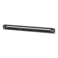 Tripp Lite Cat6 24-Port Patch Panel - PoE+ Compliant, 110/Krone, 568A/B, RJ45 Ethernet, 1U Rack-Mount, TAA - patch panel