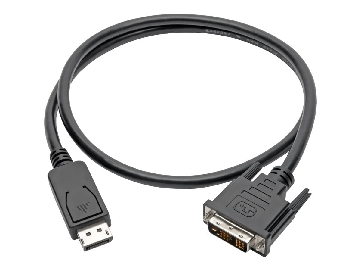 Eaton Tripp Lite Series DisplayPort to DVI Adapter Cable (DP with Latches to DVI-D Single Link M/M), 3 ft. (0.9 m) -