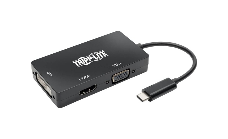 Tripp Lite USB-C Multiport Adapter - HDMI/DVI/VGA, Thunderbolt 3, Ultra HD  4K @ 30 Hz, Black USB Type C - external video