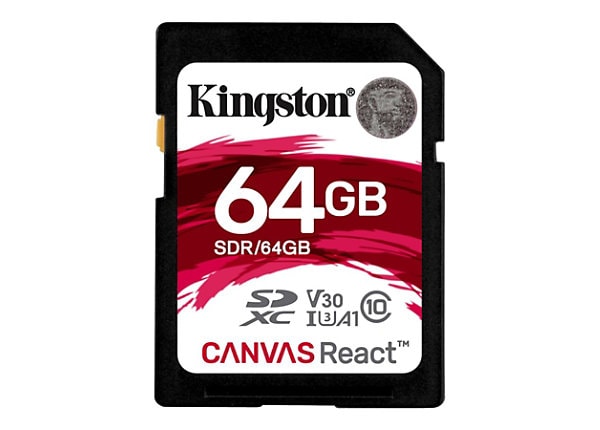 Kingston Canvas React - flash memory card - 64 GB - SDXC UHS-I