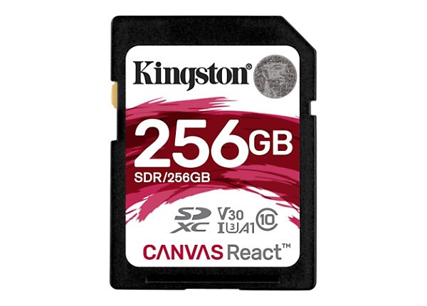 Kingston Canvas React - flash memory card - 256 GB - SDXC UHS-I