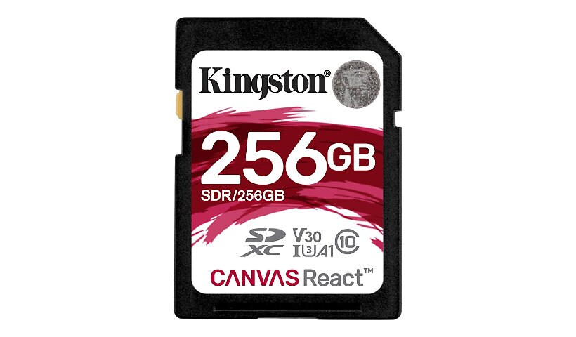 Kingston Canvas React - flash memory card - 256 GB - SDXC UHS-I