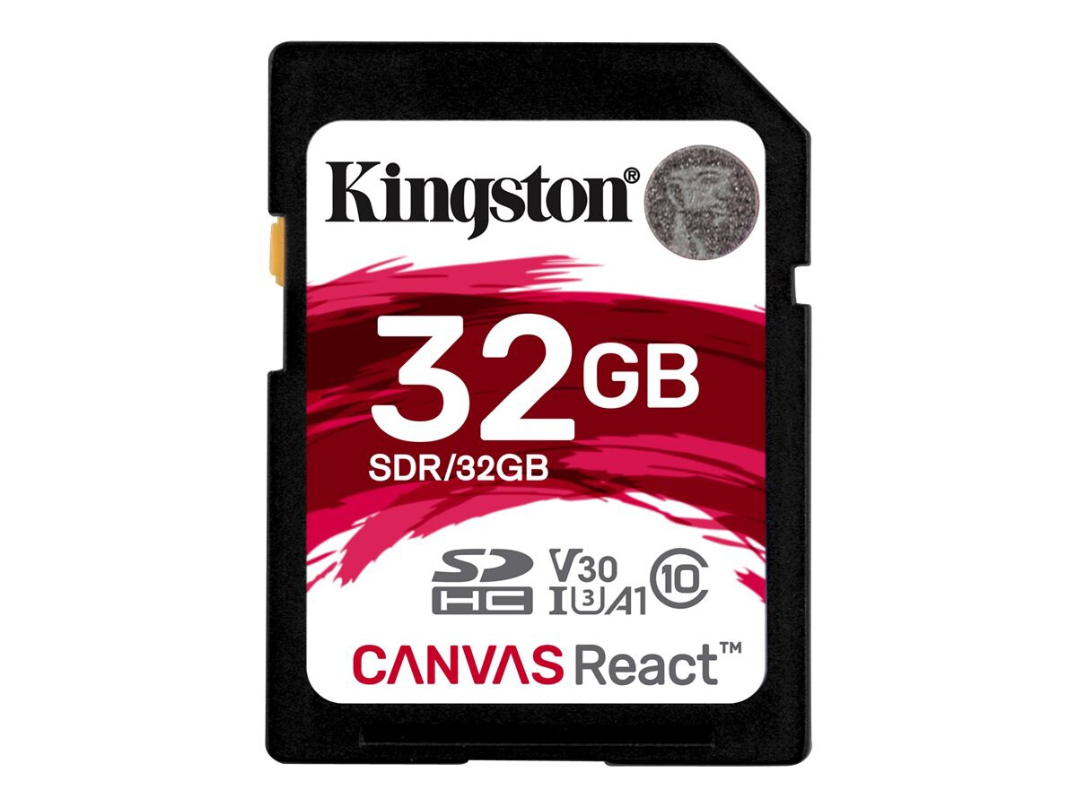 Kingston Canvas React - flash memory card - 32 GB - SDHC UHS-I