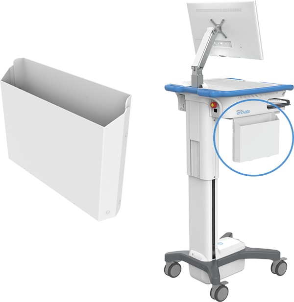 Enovate Medical Documentation/File Caddy for Envoy Workstation - Left Side