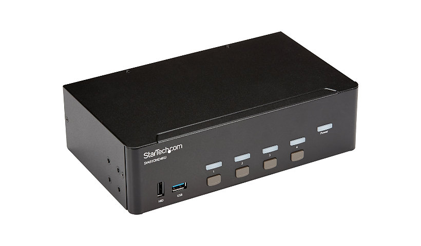 StarTech.com 4 Port USB HDMI KVM Switch with Audio - 4K 30Hz Dual Monitor