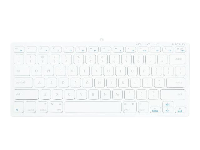 Macally Ultra Slim Scissor USB Keyboard - White