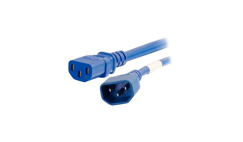 C2G 10ft Power Cord - 14 AWG - IEC320C14 to IEC320C13 - 250V/10A - Blue