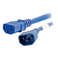 C2G 10ft Power Cord - 14 AWG - IEC320C14 to IEC320C13 - 250V/10A - Blue