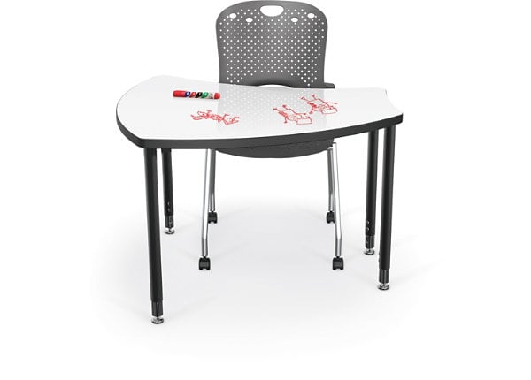Balt Large Shape Desk with Whiteboard Top