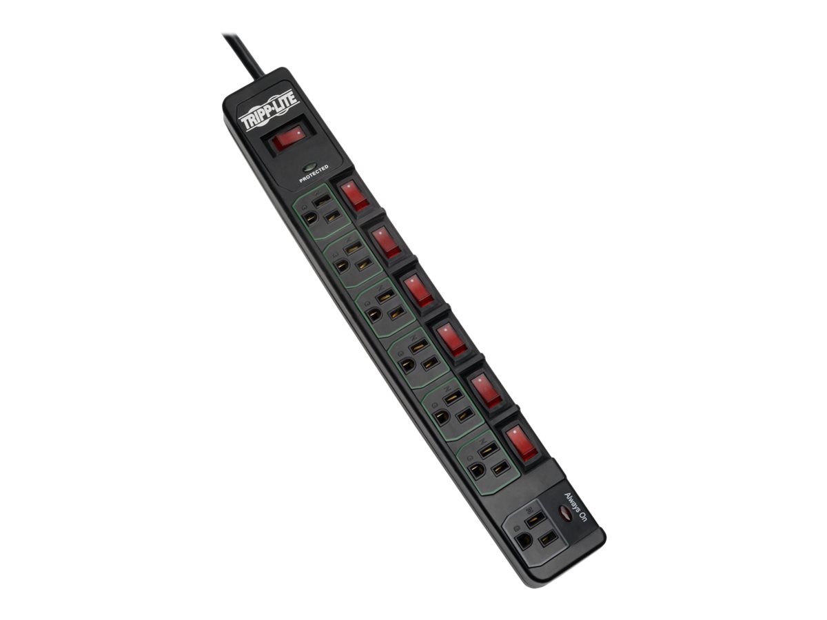 Tripp Lite Eco Surge Protector Power Strip Green 7-Outlet 6ft Cord, Black