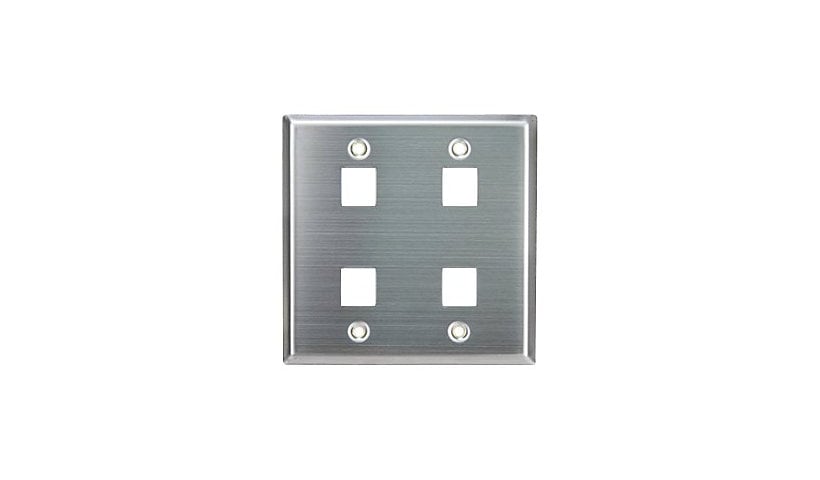 Leviton QuickPort Stainless Steel Dual-Gang - mounting plate