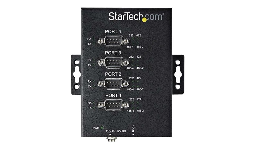 StarTech.com USB to RS232/RS485/RS422 Industrial 4 Port Serial Hub Adapter - USB to Serial Converter