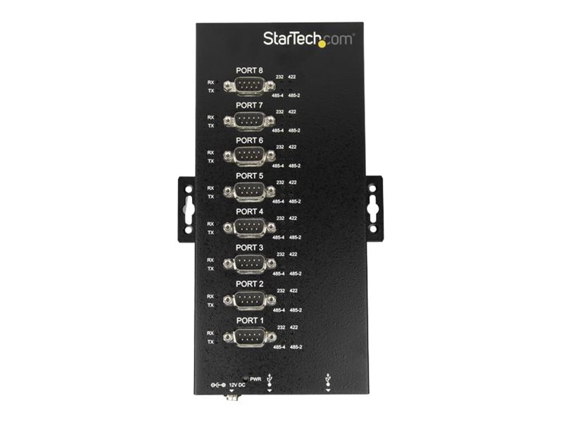 StarTech.com USB to RS232/RS485/RS422 8 Port Serial Hub Adapter - Industrial Metal USB 2.0 to DB9 Serial Converter - Din