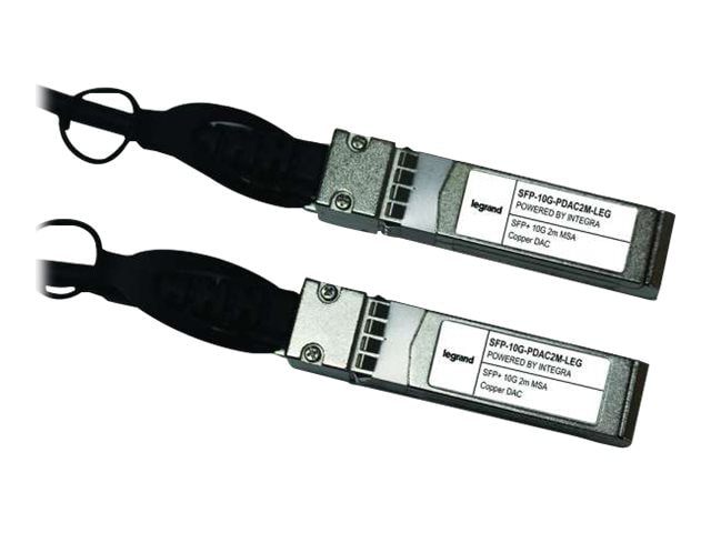 Legrand MSA and 10GBase-CU SFP+ to SFP+ DAC Cable (Passive Twinax, 2m) TAA - 10GBase-CU direct attach cable - 6.6 ft -